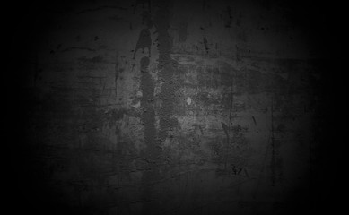 Old wall texture cement dark black gray  background abstract grey color design are light with white gradient background.