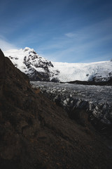 Rugged Glacier Landscape in Iceland with ice being frozen for long time