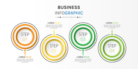 Business infographic element with options, steps, number vector template design