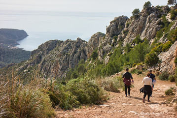 Fototapeta premium young man looking to the landscape in the mediterranean sea