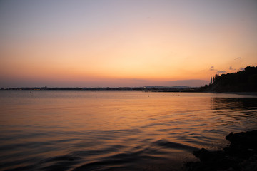 Sunset over black sea-Nesebar from Bulgaria