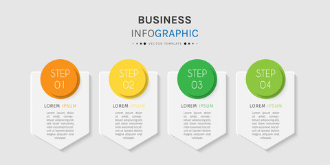 Business infographic element with options, steps, number vector template design