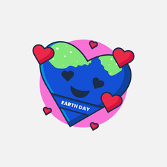 Happy Earth Day Flat Illustration