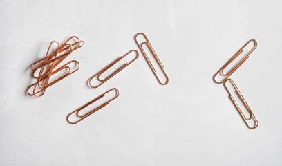 Fototapeta premium paper clips on a white background