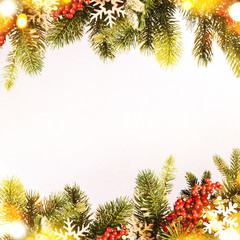 Christmas holiday background with fir branch