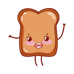 bread breakfast food cute kawaii isolated icon