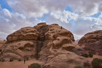 Panoramic of the desert of Wadi Rum, Jordan