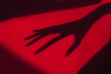 shadow of a hand, hard light. ghost