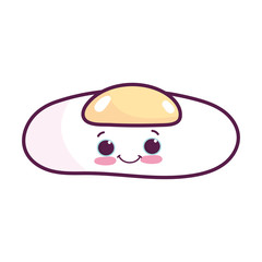 cute food fried egg breakfast kawaii cartoon isolated design