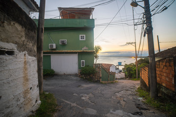 Favelas in the city of Rio de Janeiro. A place where poor people live.