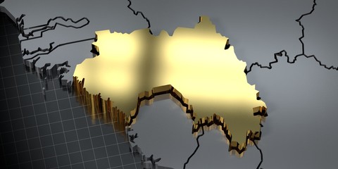Guinea - country shape - 3D illustration