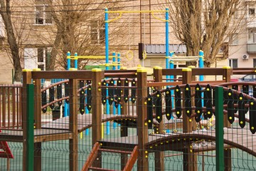 without children amusement park during virus quarantine