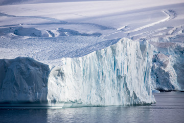 Fototapeta na wymiar Iceberg floating in Atlantic Ocean Antarctic Peninsular