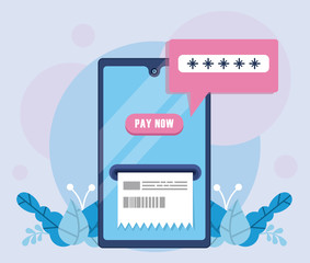 payment online technology with smartphone and receipt