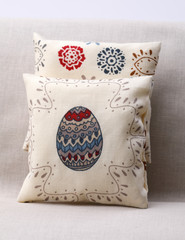 Holiday pillows with easter decortion