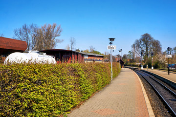 Tracks at the station for the narrow-gauge railway in Wernigerode.