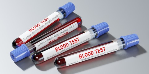 Blood test, test tubes - 3D illustration