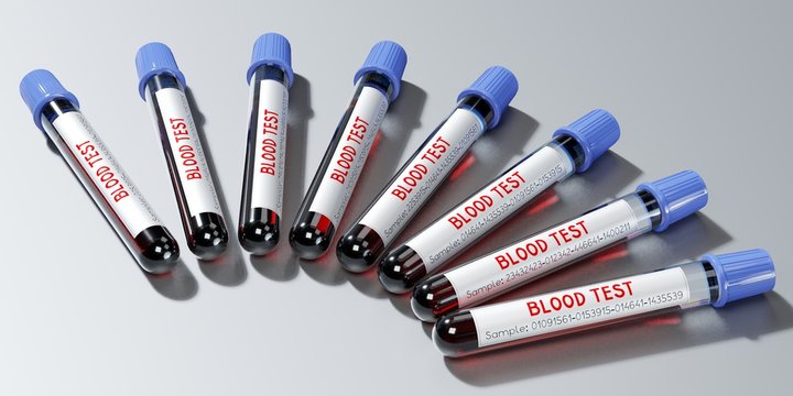 Blood test, test tubes - 3D illustration