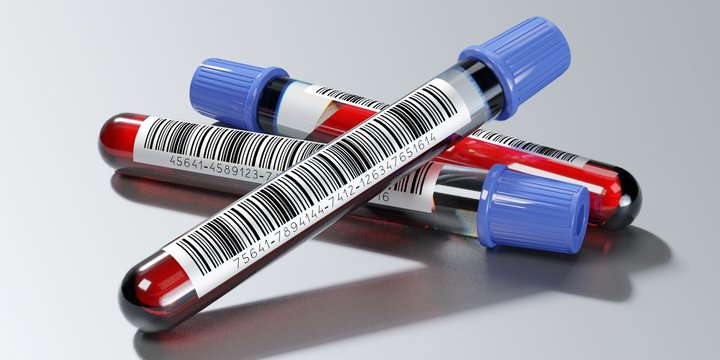 Blood test, test tubes - 3D illustration