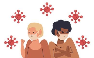 prevent the spread of covid19 campaign with group of women