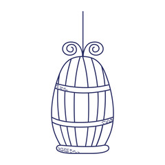 Fototapeta premium cage for bird pet cartoon isolated icon design line style