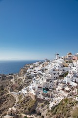 Naklejka premium Beautiful View of Oia on Santorini Island, Greece 