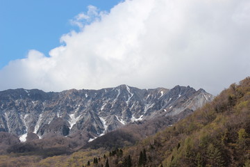 春の晴れた日の大山 Mt.Daisen blue sky