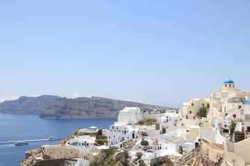 Beautiful View of Oia on Santorini Island, Greece