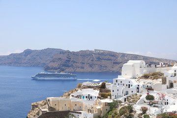 Beautiful View of Oia on Santorini Island, Greece