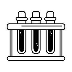 virus covid 19 pandemic laboratory test tube in rack line style icon