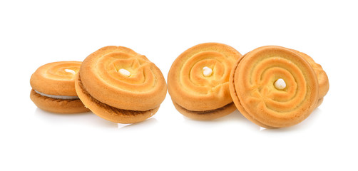 cookie piece on white background