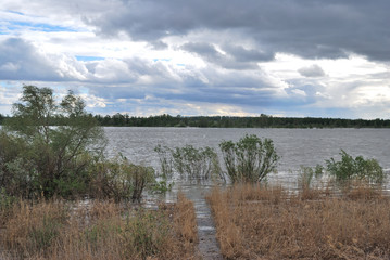 Spring high water on the Irtysh River