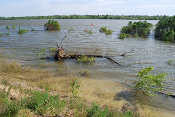 Spring high water on the Irtysh River