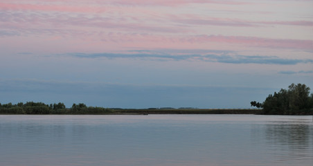 Evening on the Irtysh River, Omsk region, Siberia, Russia