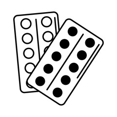 virus covid 19 pandemic packaging medicine pills line style icon