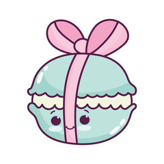 cute food macaroon sweet dessert kawaii cartoon isolated design