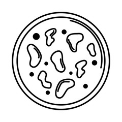 covid 19 pandemic virus infected in petri dish line style icon