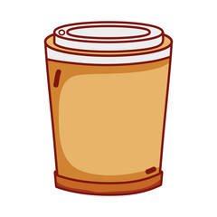 fast food disposable paper cup cartoon isolated icon