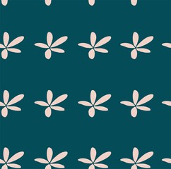 pink and emerald  vintage retro floral seamless vector pattern