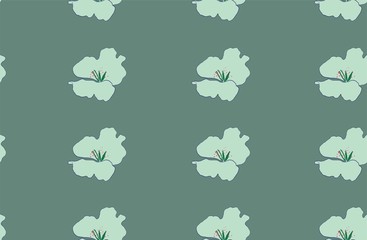 mint and emerald vintage retro floral seamless vector pattern