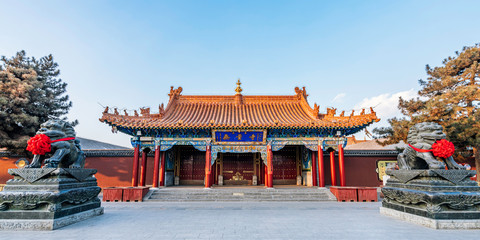 The gate of Dazhao Temple in Hohhot, Inner Mongolia, China