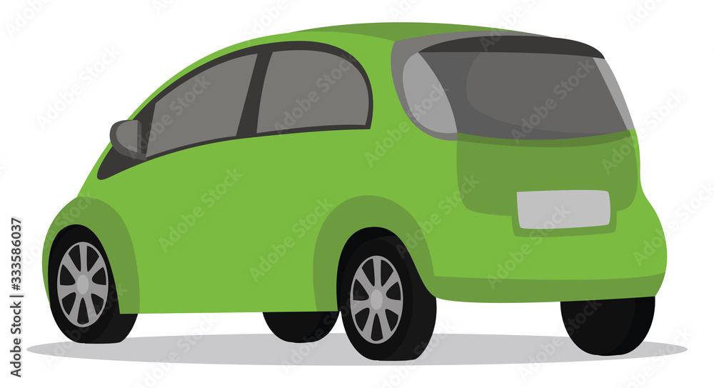 Sticker Green car, illustration, vector on white background