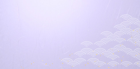 波紋のパーターンと紫の和紙の背景素材
