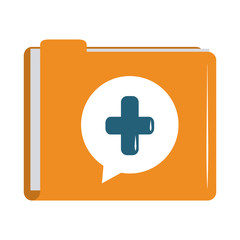 online doctor folder file medical information care flat style icon