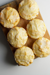 Lemon muffins with lemon glaze