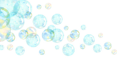 シャボン玉水彩画