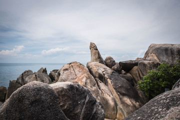 Grandfather stone Tourist attractions and sea viewpoint Phuket Province Thailand