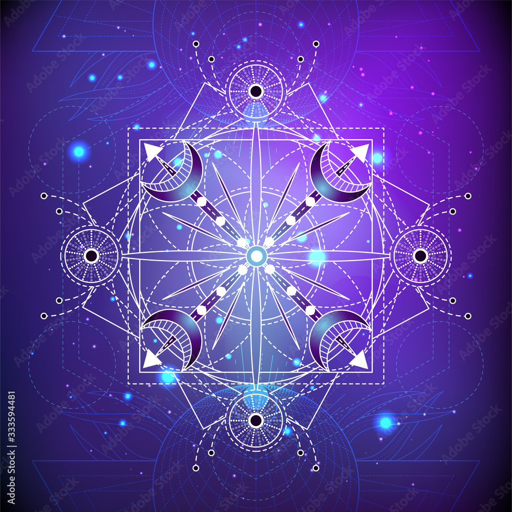 Canvas Prints vector abstract illustration. geometric pattern. purple background.