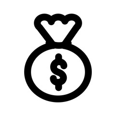 money bag line style icon