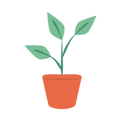 potted plant interior decoration flat style icon